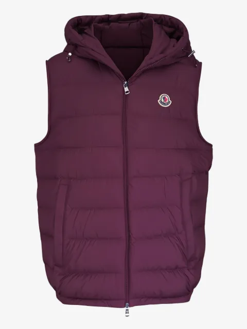 Moncler chaleco con capucha y logo