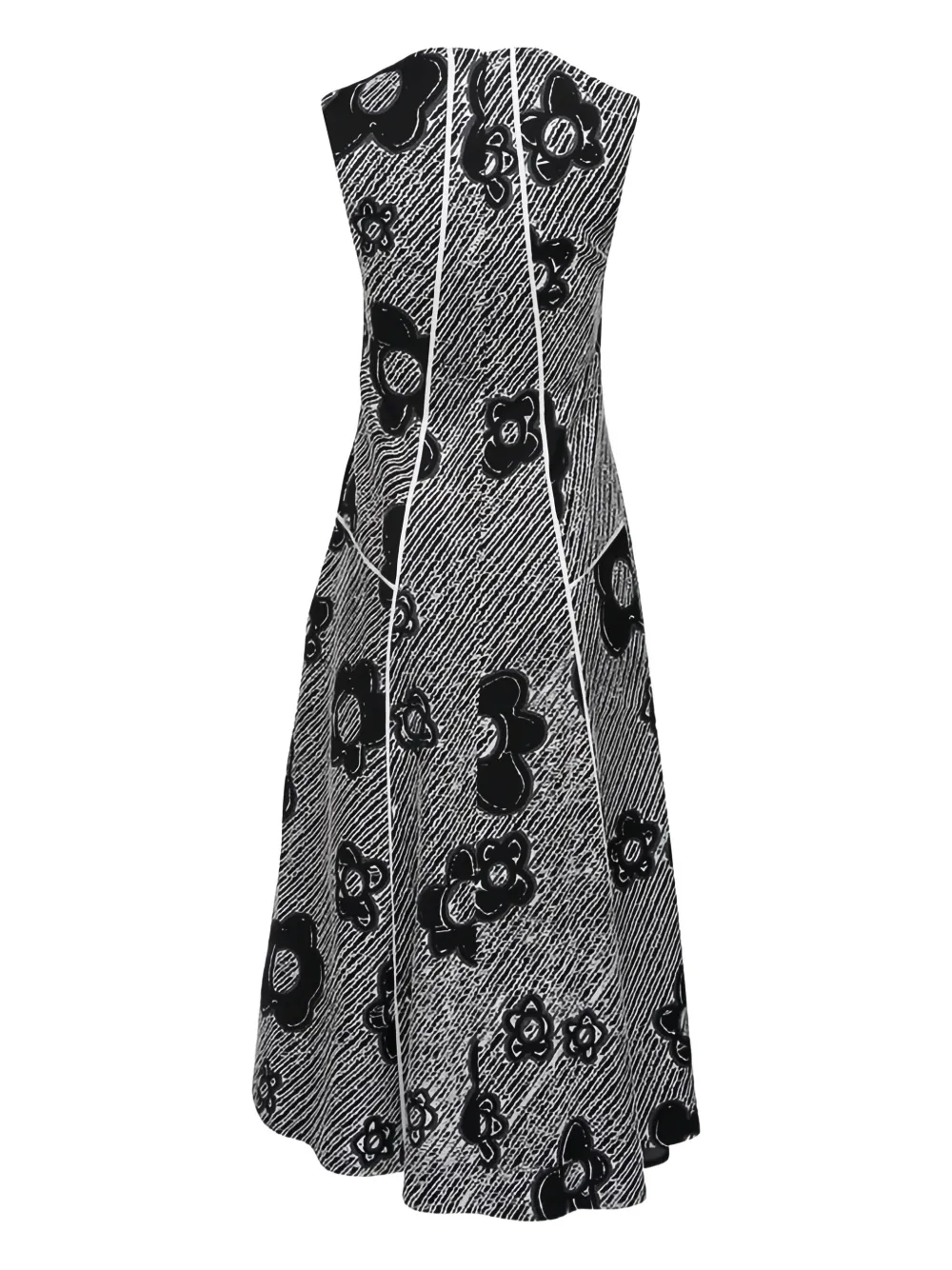 LOVEBIRDS Midi-jurk met bloemenprint - Zwart