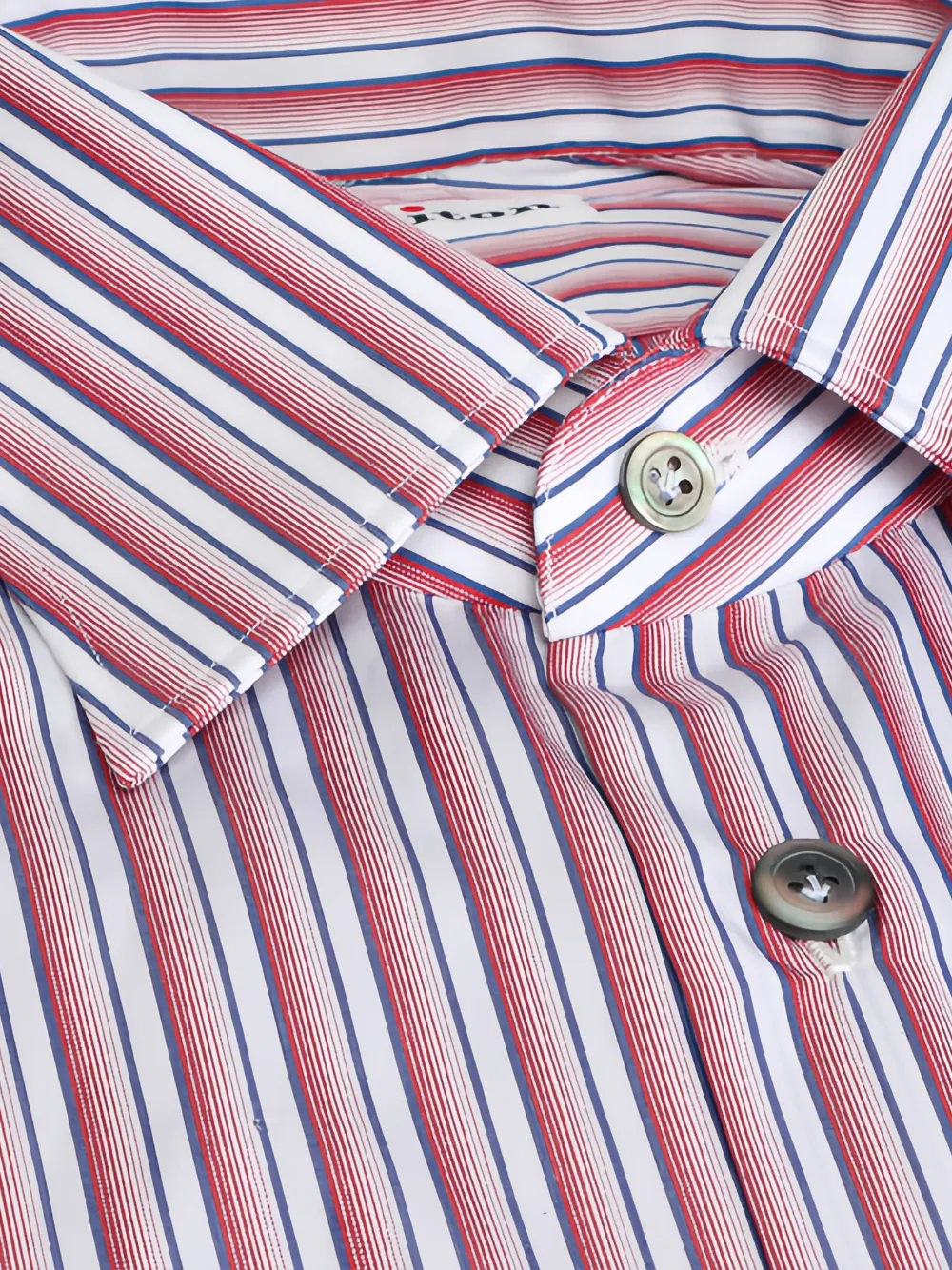 Kiton Gestreept overhemd - Rood