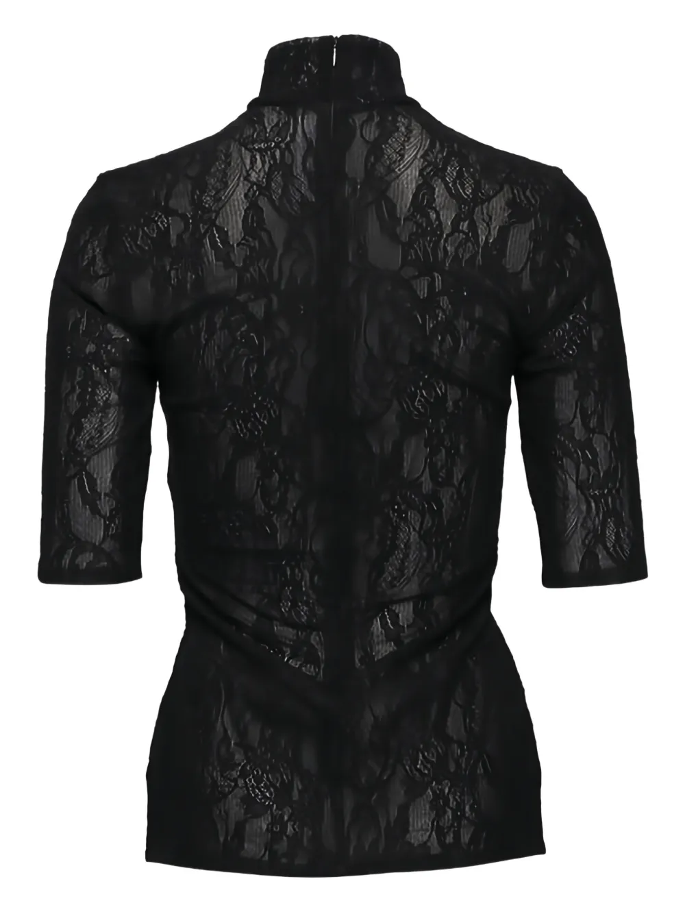  Stella Mccartney Turtleneck Lace Top - Black 