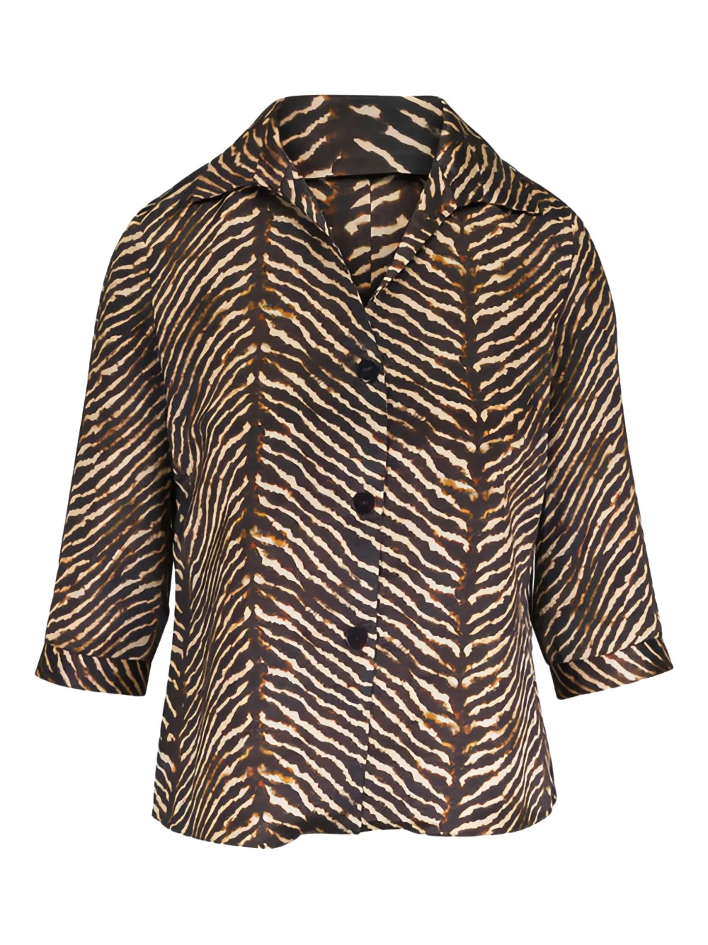 Peter Cohen Zebra Print Blouse In Brown