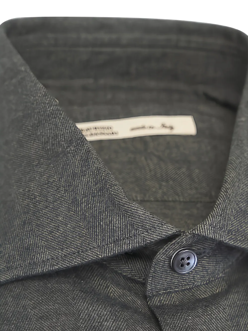 Maurizio Baldassari Flanellen overhemd met visgraatpatroon - Grijs