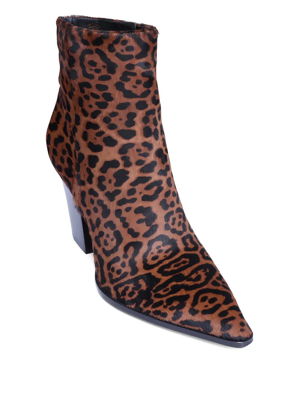 Santoni Enkellaarzen met dierenprint en hak Bruin