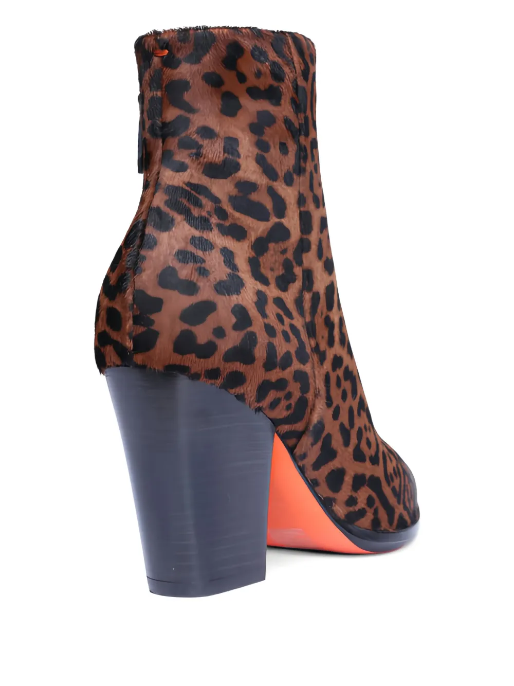 Santoni Enkellaarzen met dierenprint en hak Bruin