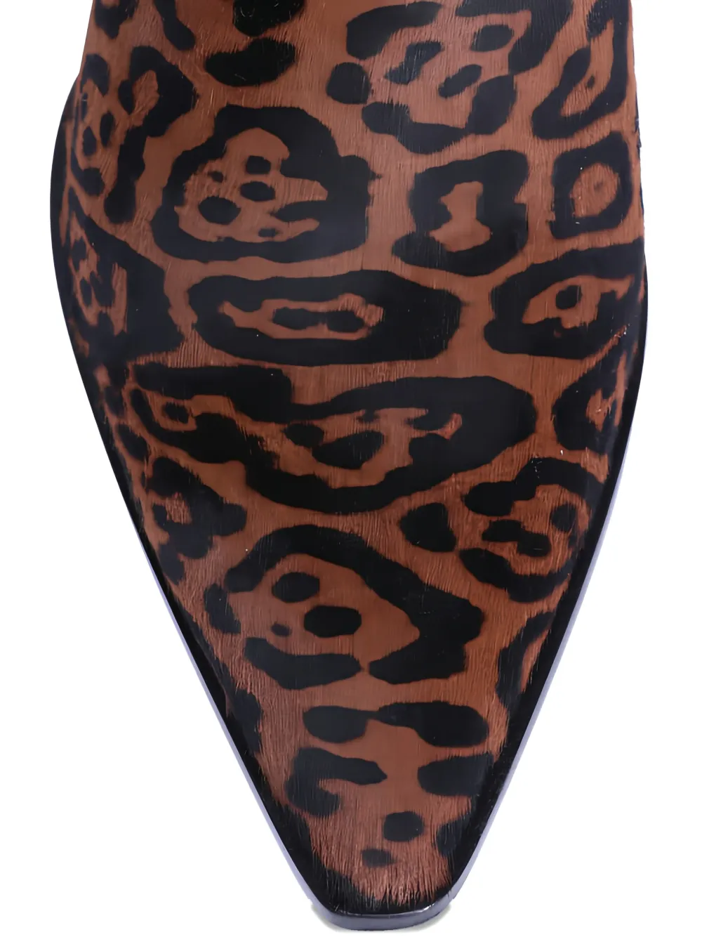 Santoni Enkellaarzen met dierenprint en hak Bruin