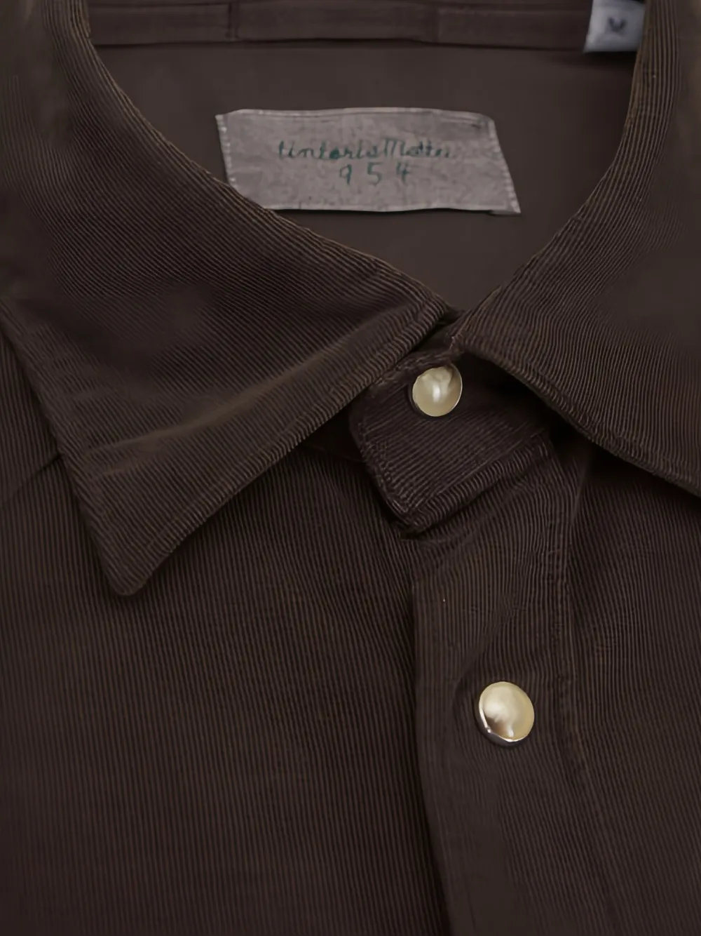 Tintoria Mattei Overhemd met ribfluwelen-effect en lange mouwen - Bruin