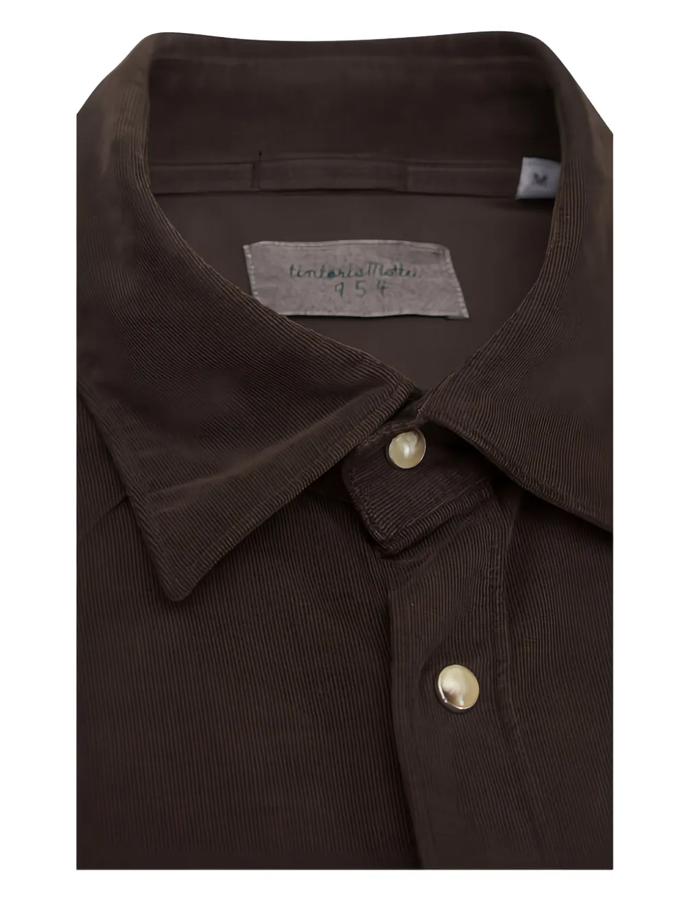 Tintoria Mattei قميص بأكمام طويلة وتأثير مخملي مضلع | Image 2