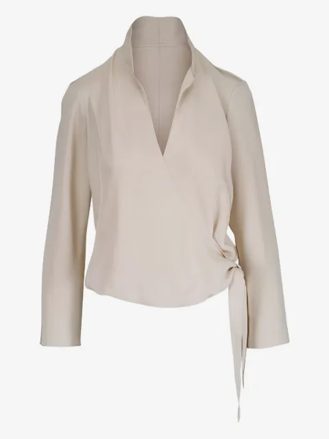 Peter Cohen tie wrap silk blouse