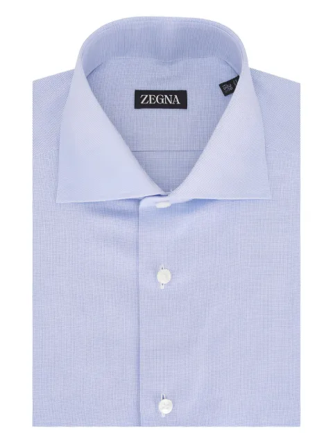 Zegna camisa con motivo de cuadros