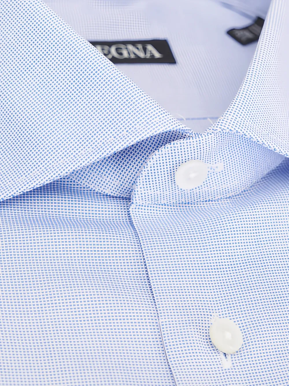 Zegna Geruit overhemd - Blauw