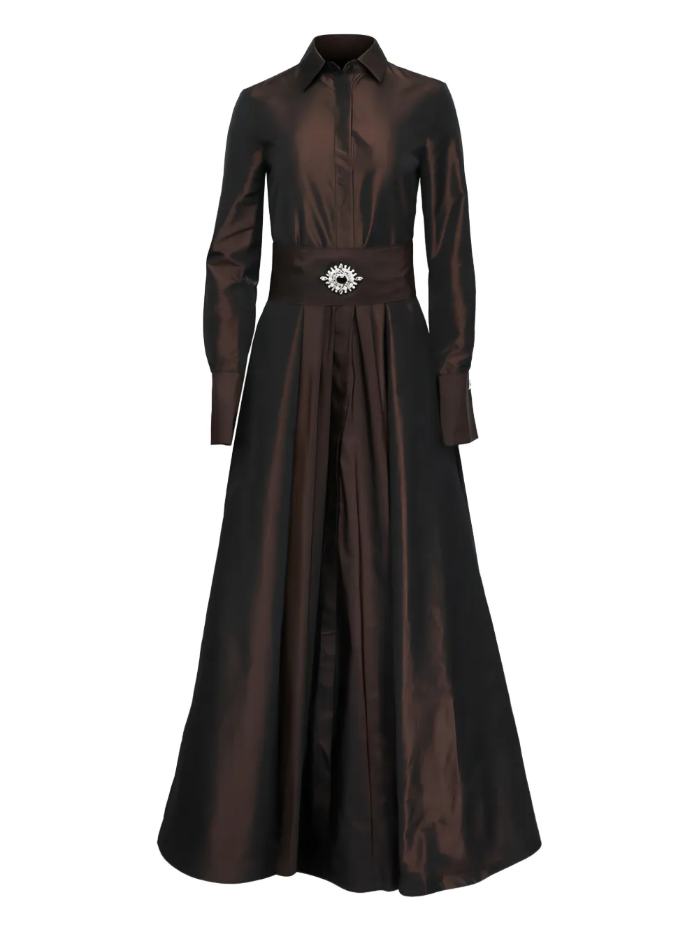 Sara Roka Abito Mariasole lungo con fiocco - Marrone