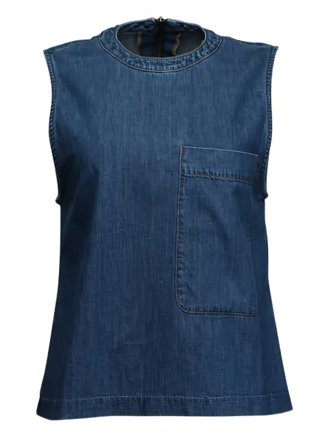 TWP Mikala pocket denim top