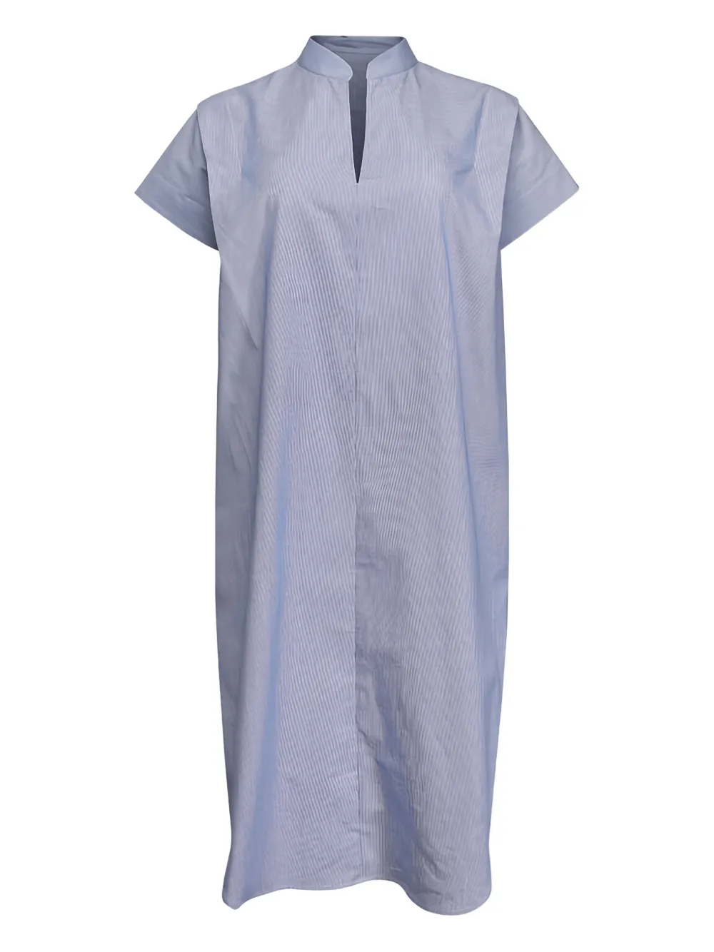 Zero + Maria Cornejo Gestreiftes Midikleid mit Stehkragen - Blau