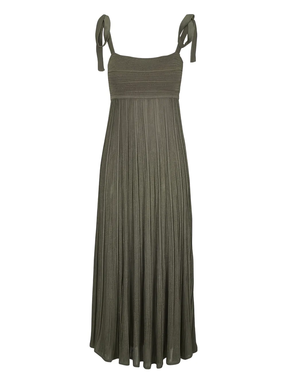 ZIMMERMANN Wanderlust tie-shoulder pleated maxi dress - Grün