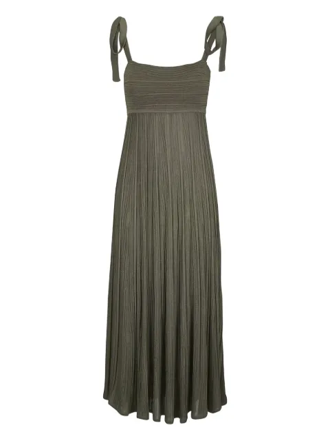 ZIMMERMANN Wanderlust tie-shoulder pleated midi dress