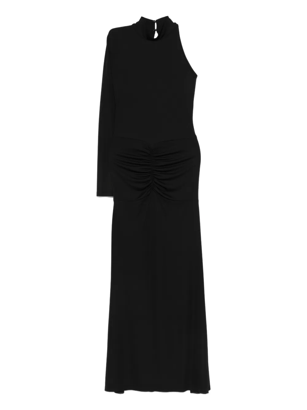 SO ALLURE turtleneck single-sleeve maxi dress | Black | Image 1