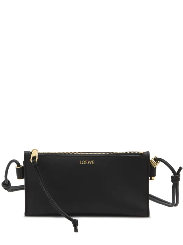 LOEWE ブラックレザーショルダーバッグ ☆ LOEWE レザー ショルダーバッグ | ブラック | FARFETCH JP