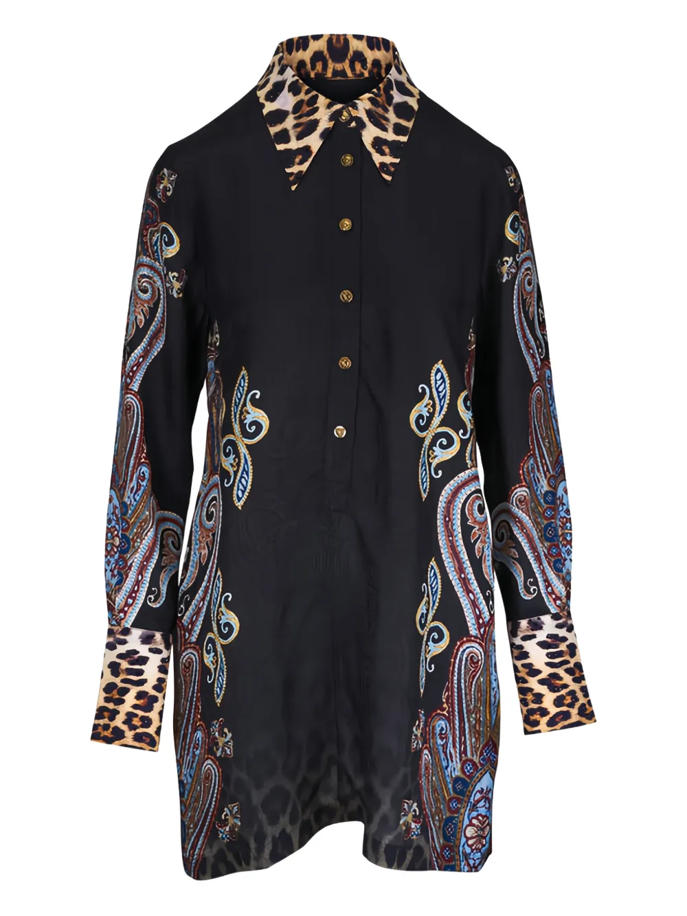 Camilla Istanbul Animalia mini shirt dress - Nero