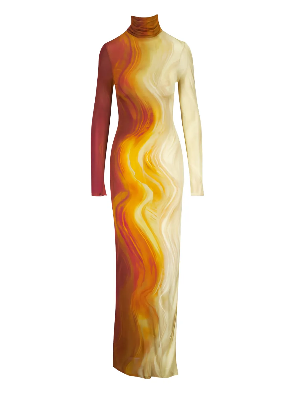 Galvan London Abito a collo alto a maniche lunghe - Giallo