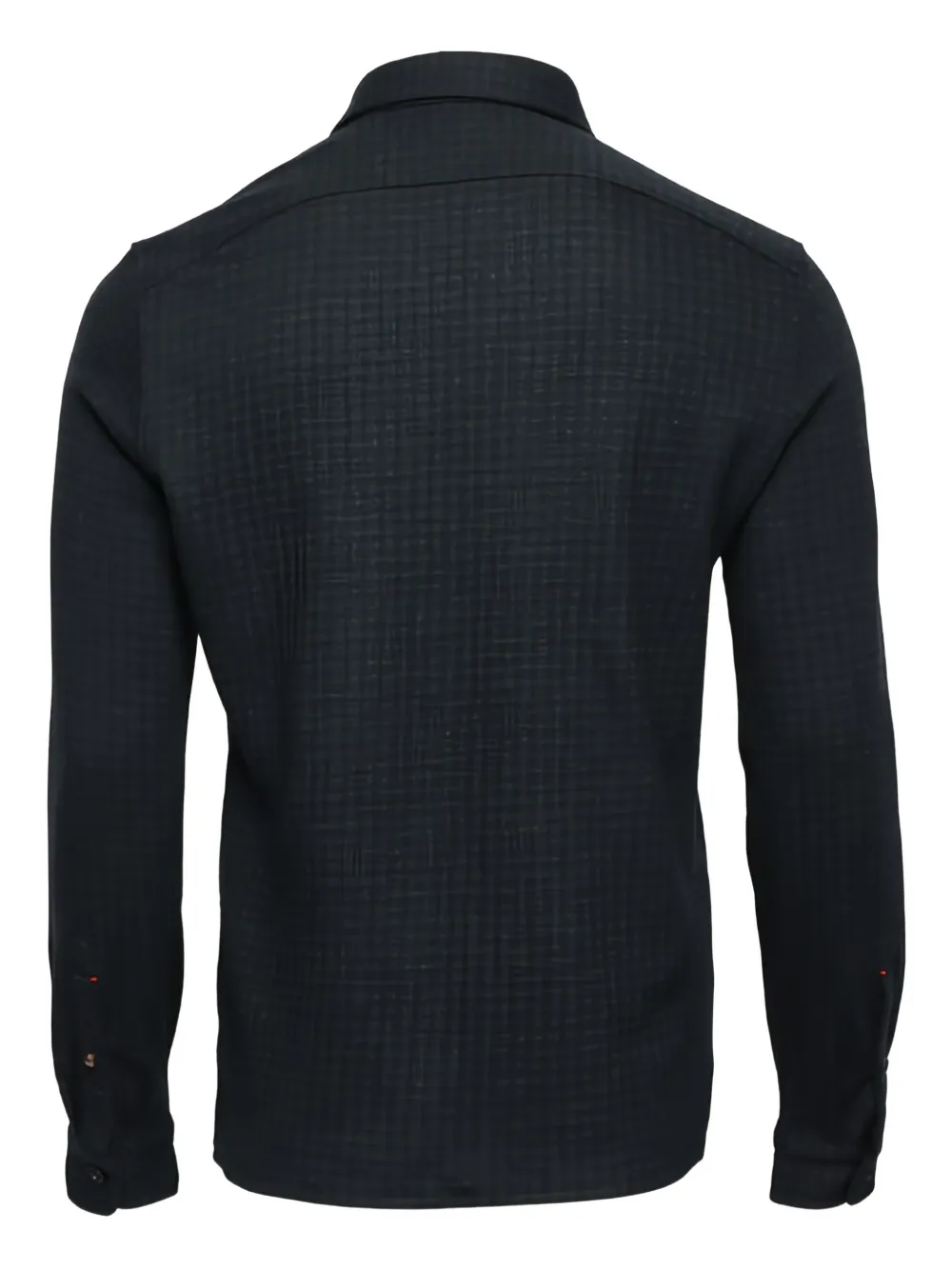 Isaia Gebreid overhemd met zak - Blauw