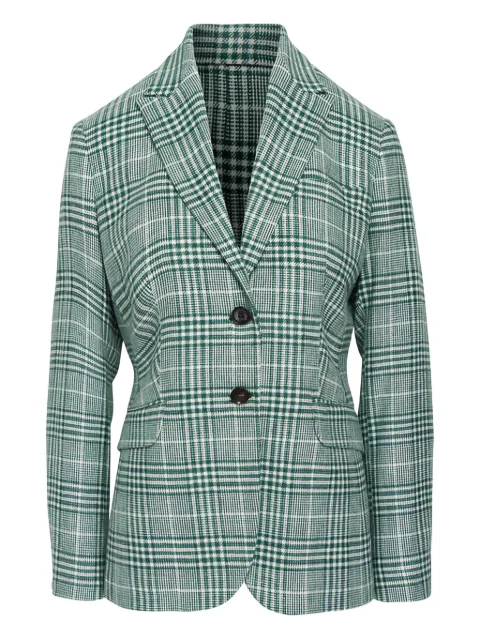 Kiton check-pattern buttoned blazer