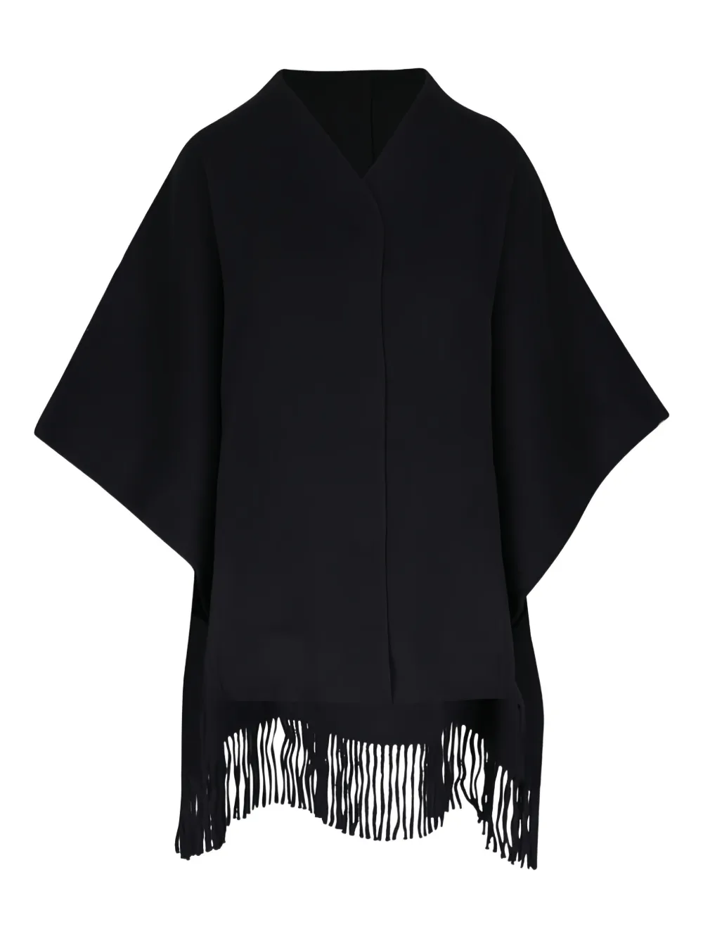 Lafayette 148 fringe V-neck coat | Black | Image 1