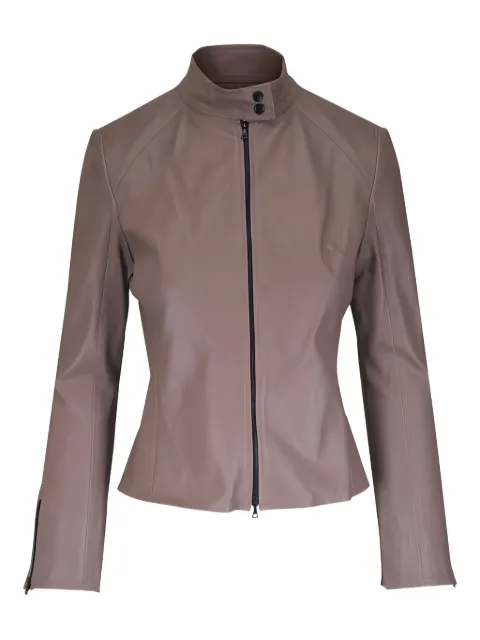 KZ_K STUDIO chamarra de piel con cierre