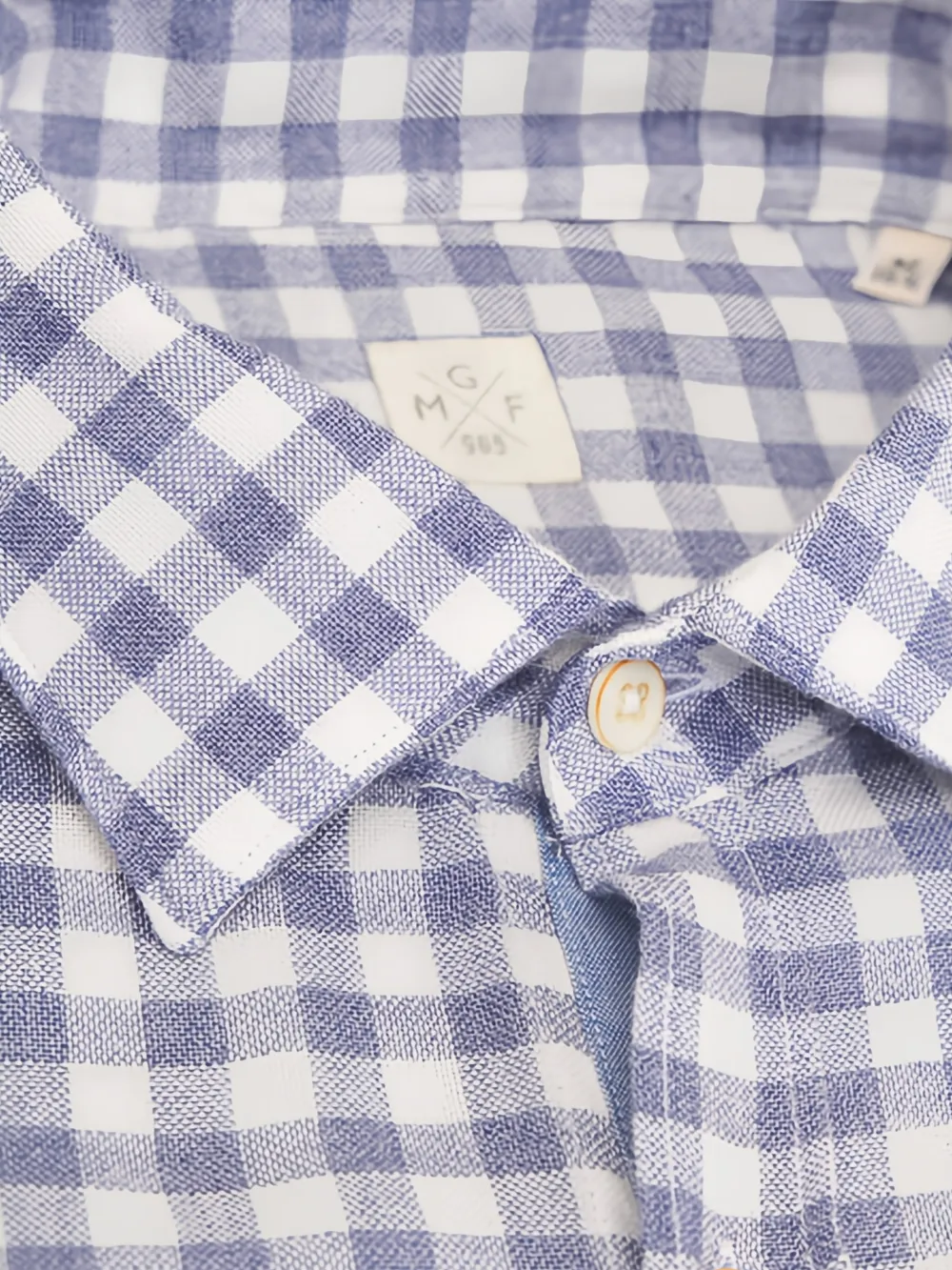 GMF965 Geruit katoenen overhemd - Wit