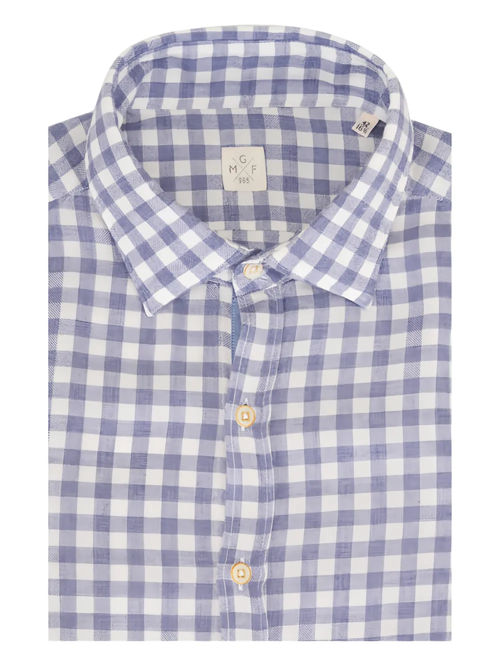 GMF965 Camicia in cotone a quadri - Bianco