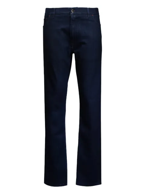 Isaia logo-patch denim