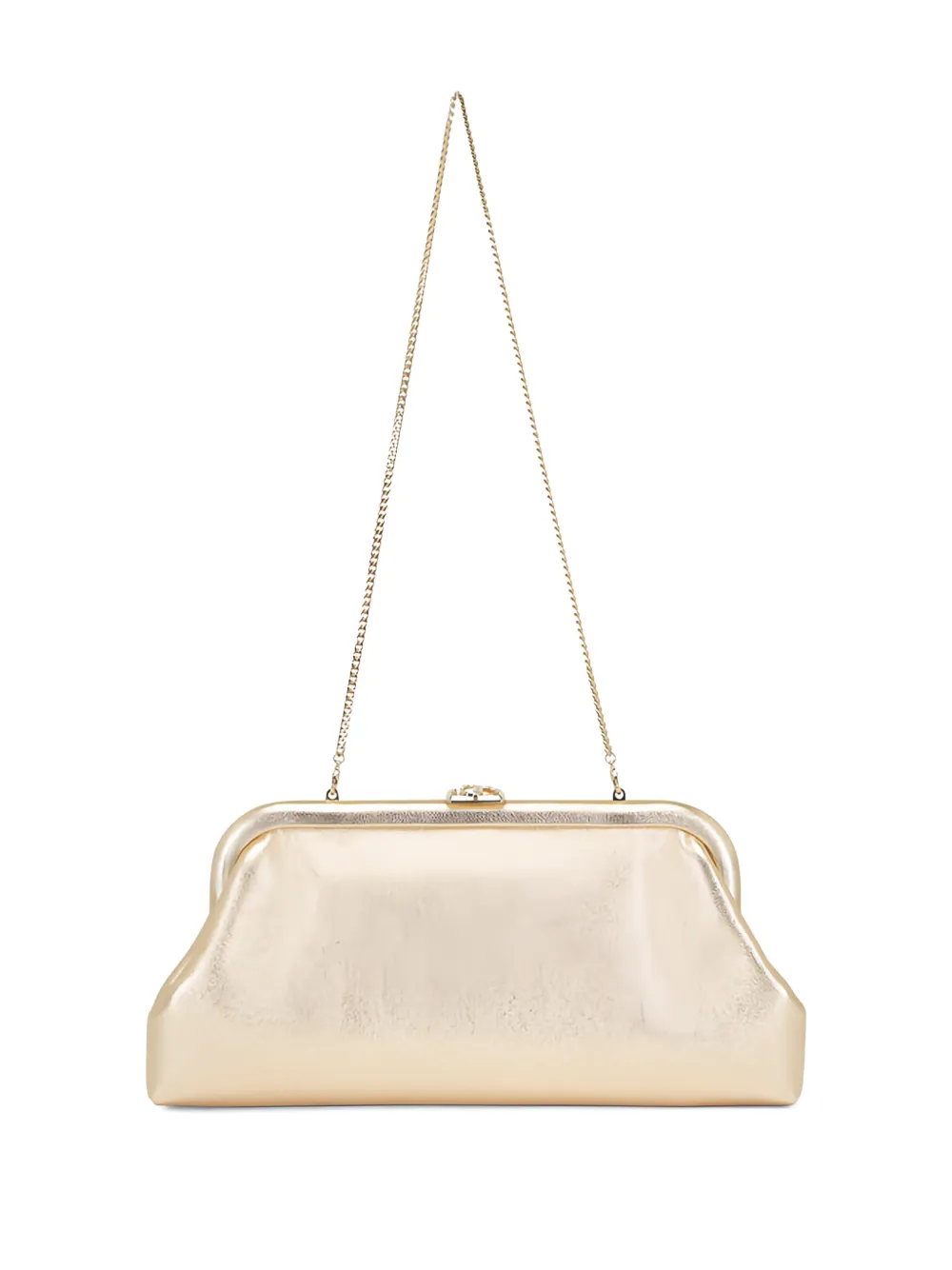  Jimmy Choo Skylar Leather Clutch Bag - Gold 
