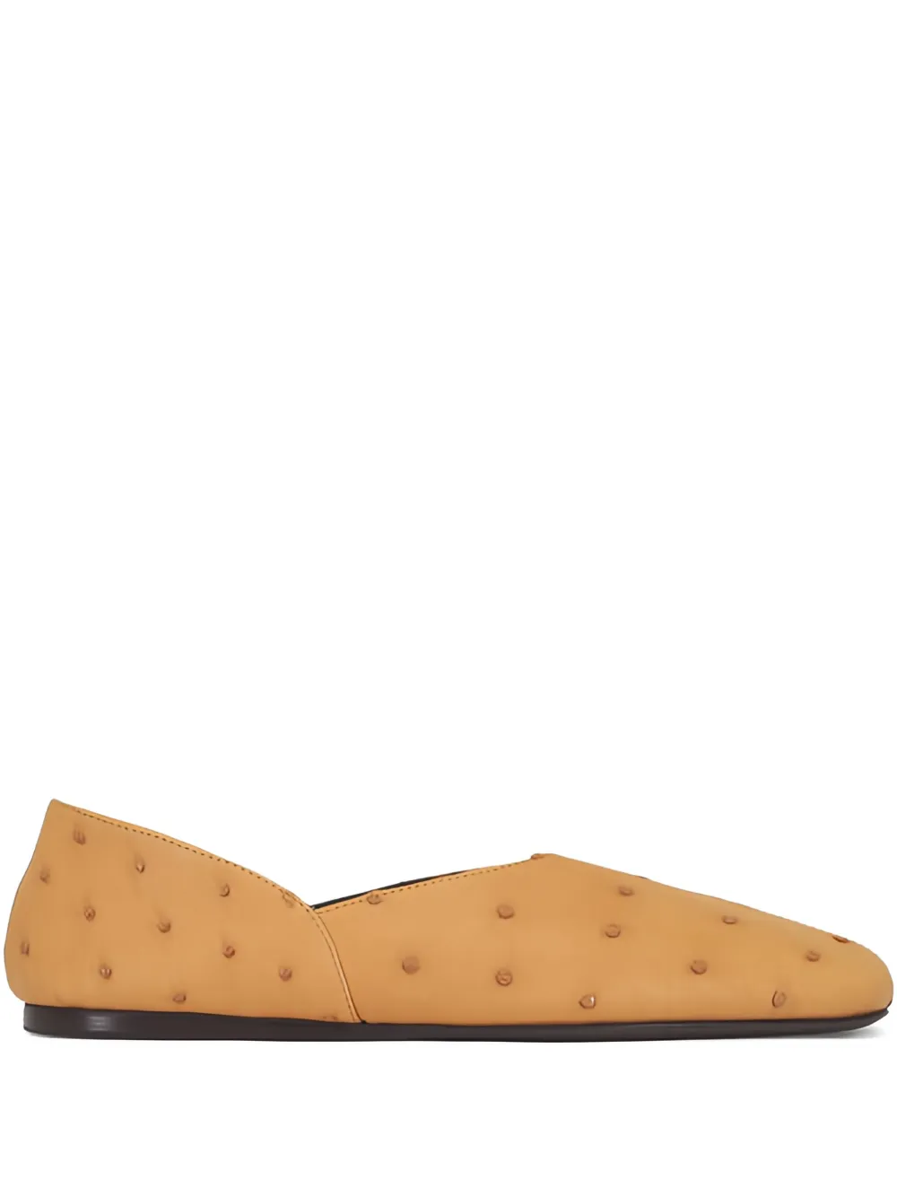 KHAITE Jane ostrich flat sandals - Neutrals