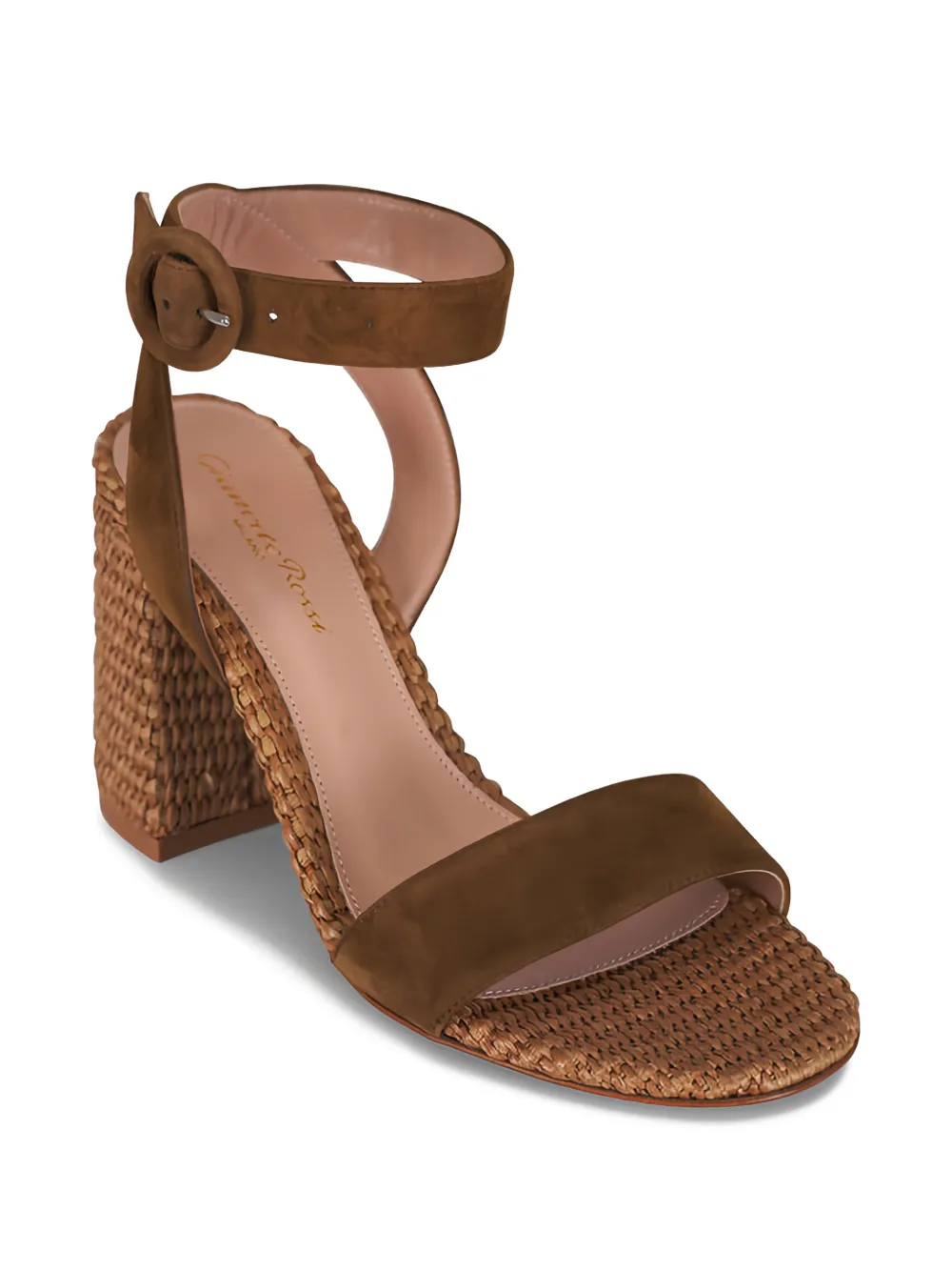 Gianvito Rossi Luana geweven sandalen met gespsluiting Bruin