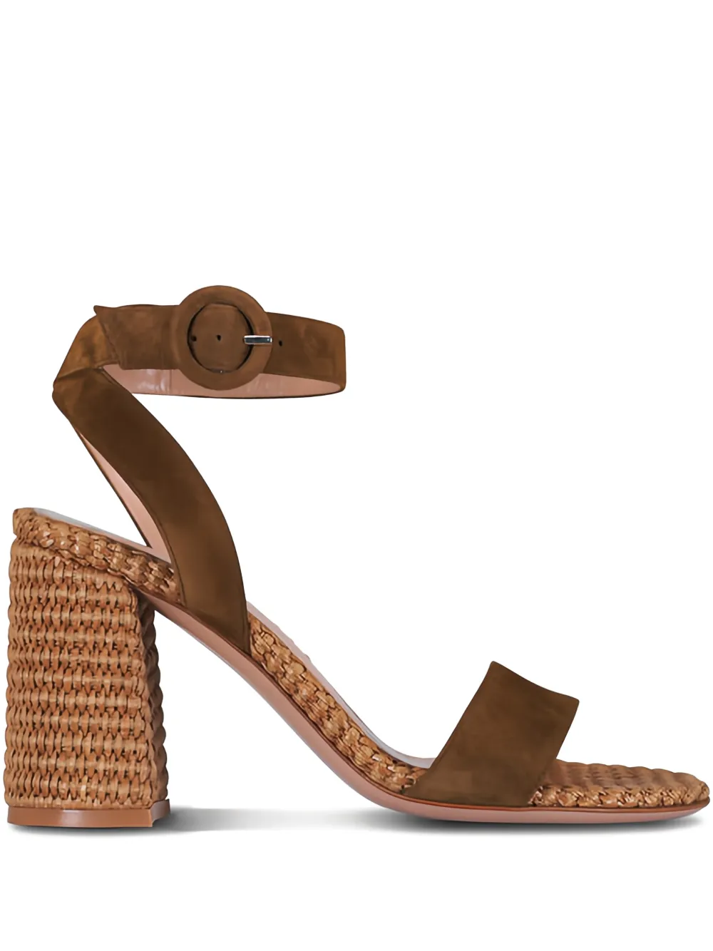 Gianvito Rossi Luana geweven sandalen met gespsluiting Bruin