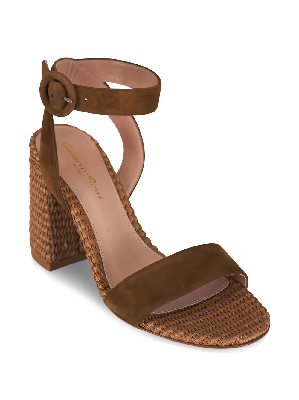 Gianvito Rossi Luana geweven sandalen met gespsluiting Bruin