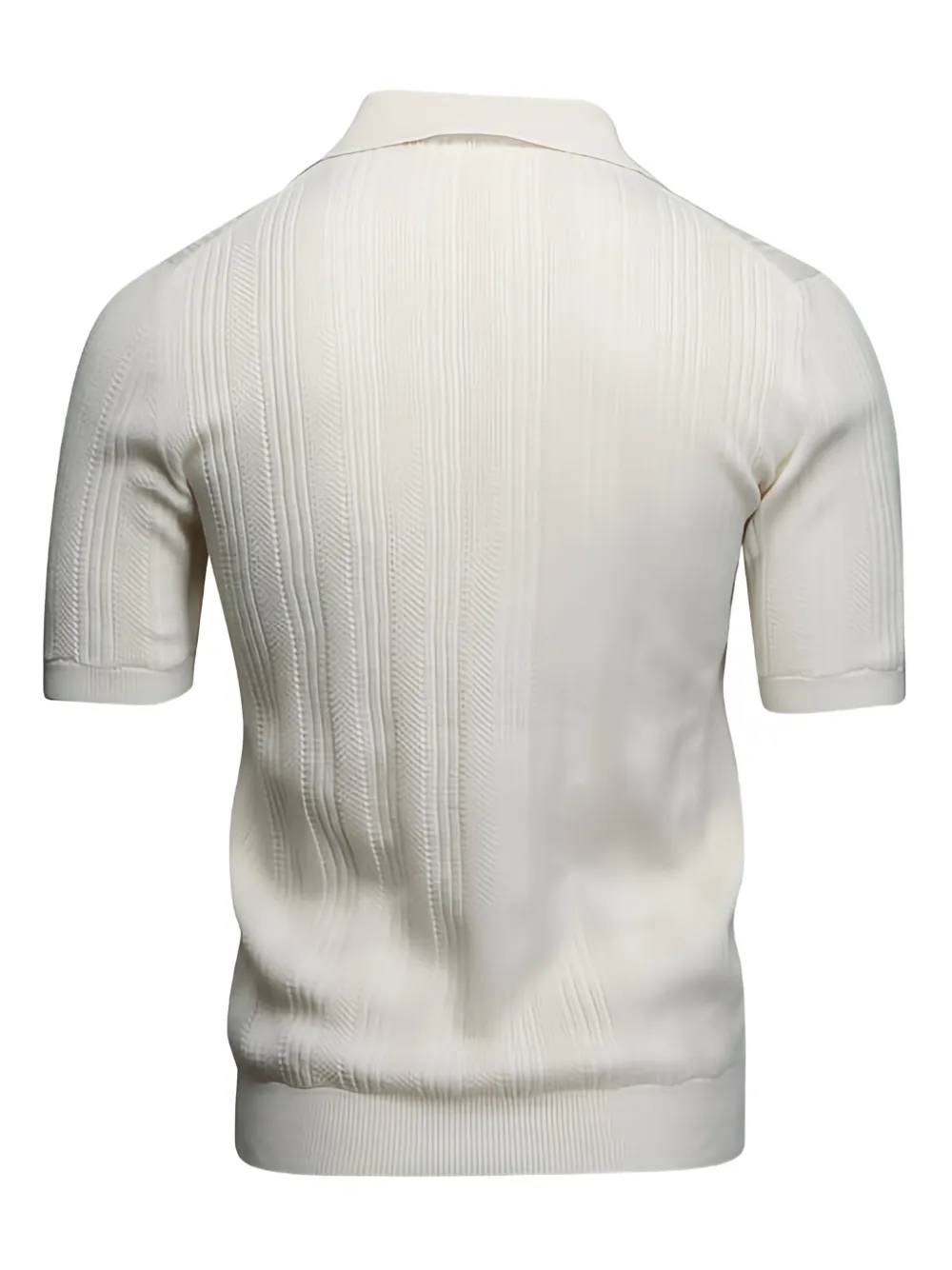 Isaia Getextureerd poloshirt - Beige