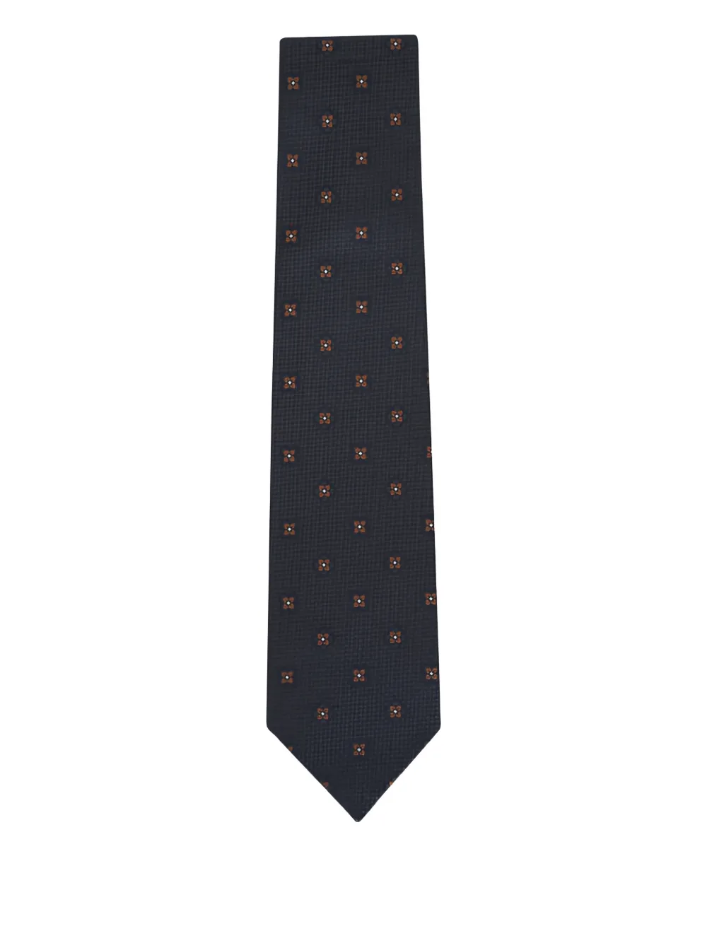 Isaia Floral-pattern Silk Tie In Brown