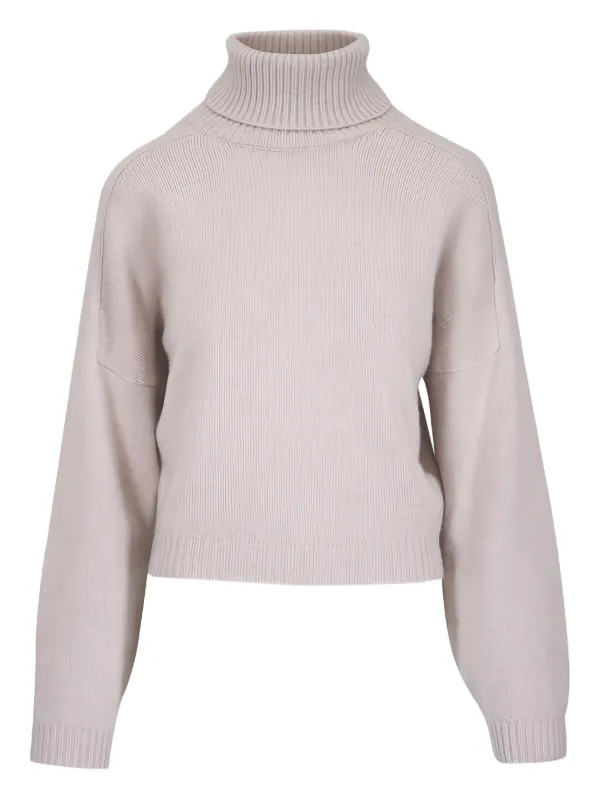 Le Kasha Roll-neck Long-sleeve Sweater in Neutrals