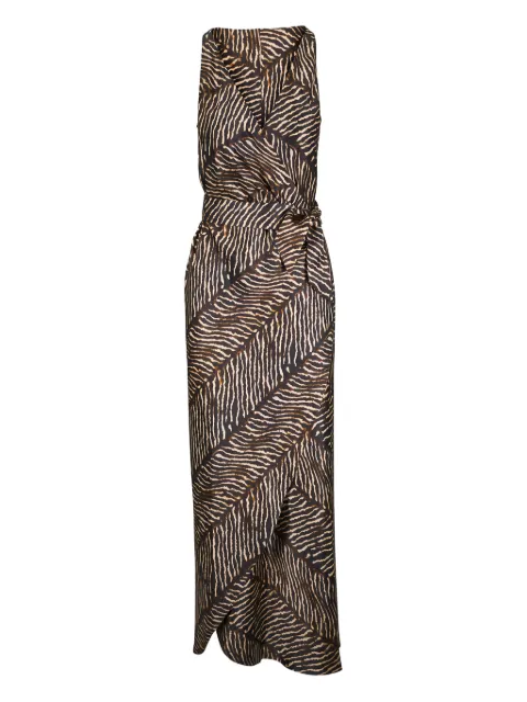 Peter Cohen V-neck print midi dress