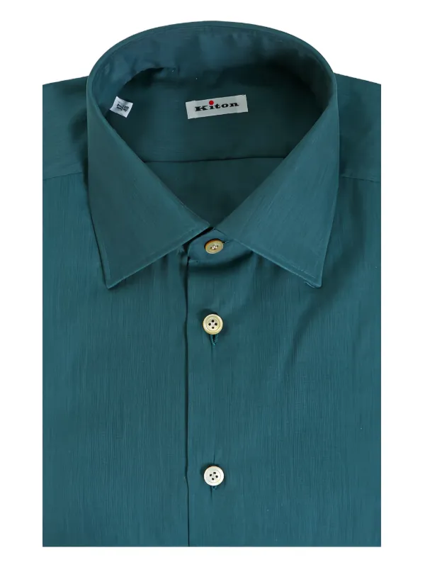 Kiton Button Cotton Shirt in Green
