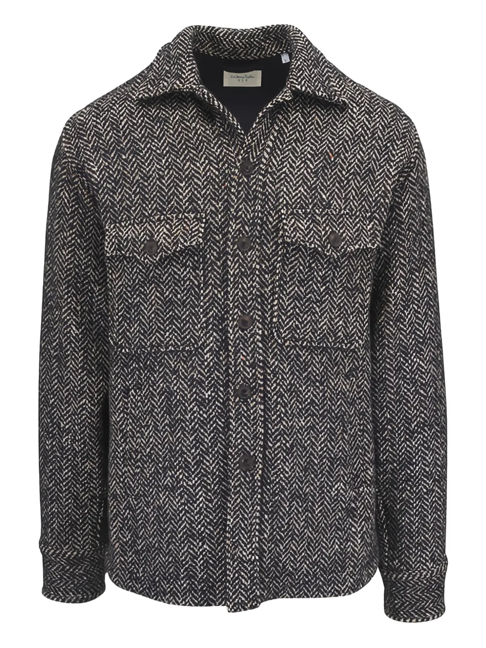 Tintoria Mattei herringbone-pattern overshirt | Black | Image 1
