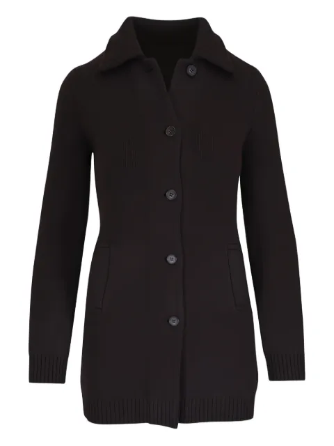 Lisa Yang collared button-fastening cardi-coat