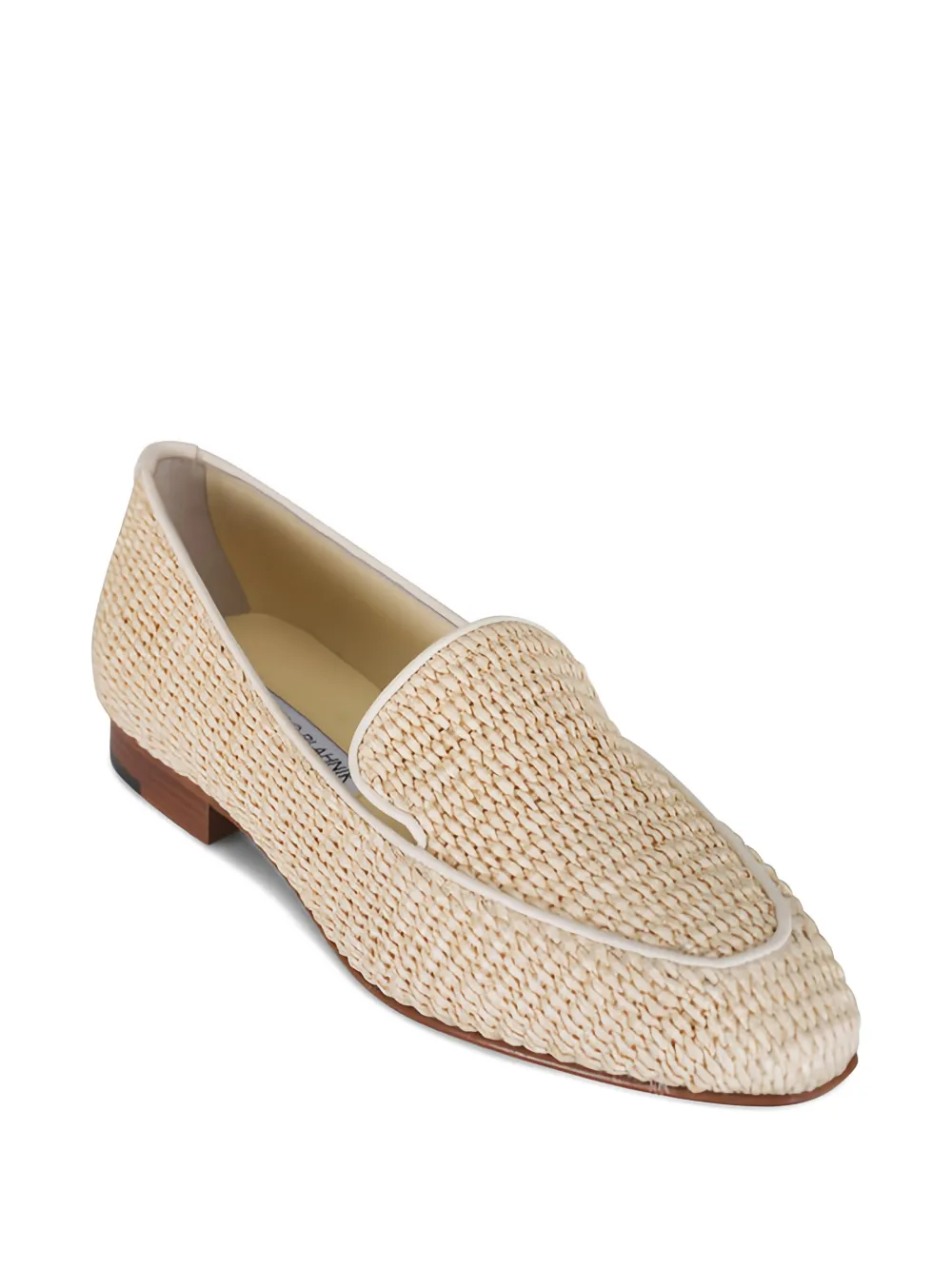 Manolo Blahnik Pitakara raffia loafers - Beige