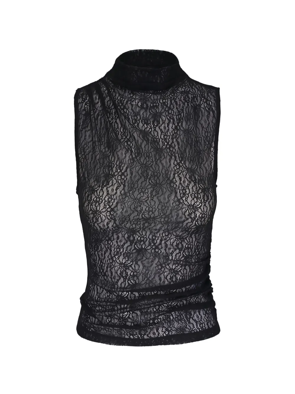 Veronica Beard Top in pizzo a collo alto - Nero