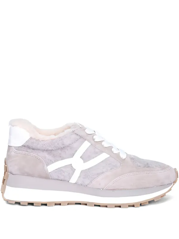 Veronica Beard Valentina Shearling Sneakers in Grey