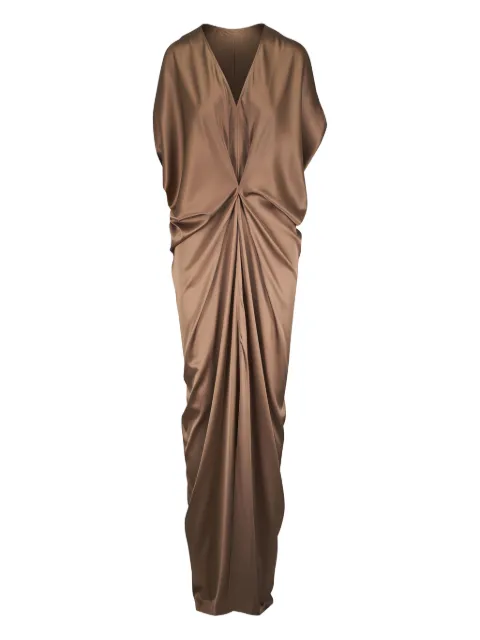 Zero + Maria Cornejo vestido largo con diseño drapeado y cuello en V