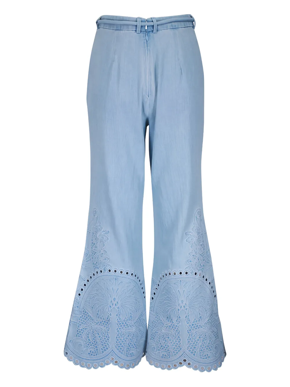 ZIMMERMANN eyelet-embroidered trousers - Blauw