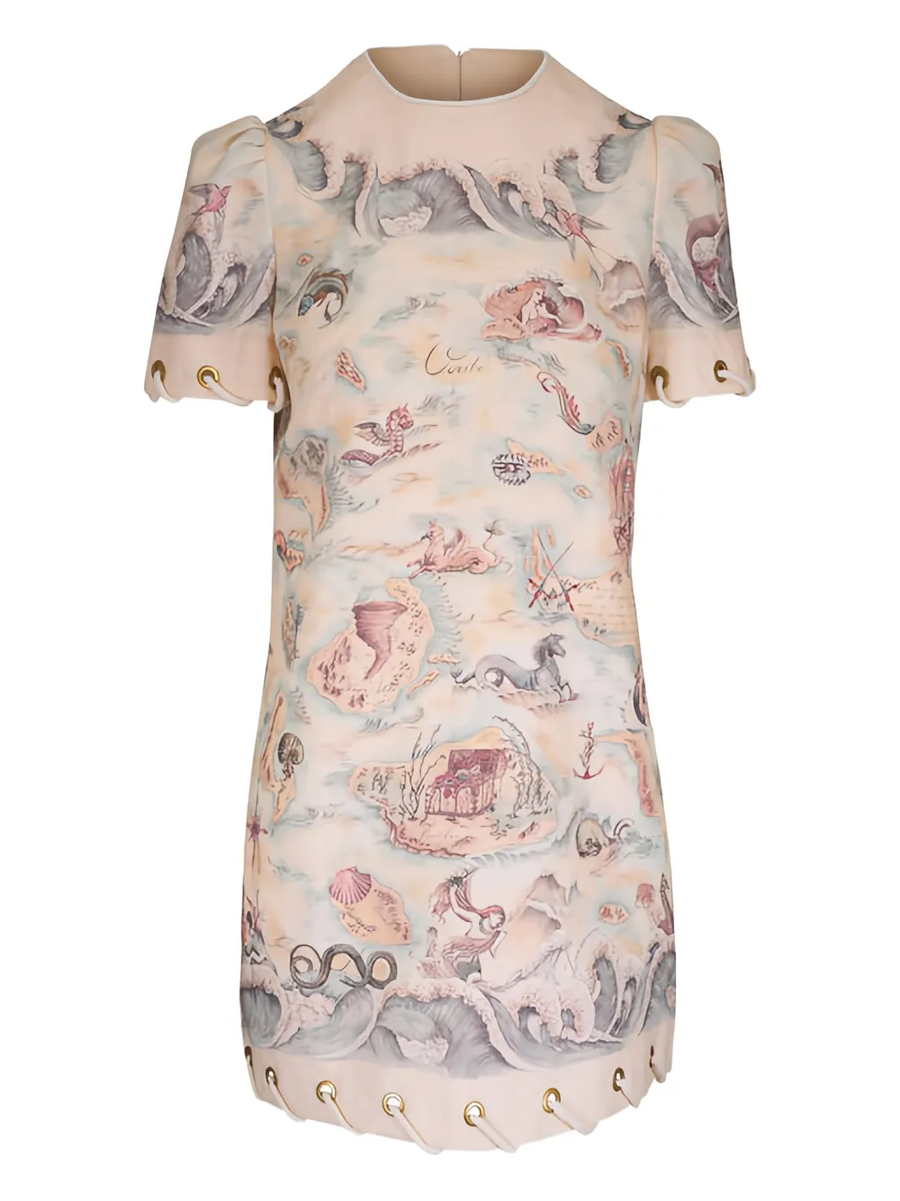 ZIMMERMANN Kleid mit grafischem Print - Nude