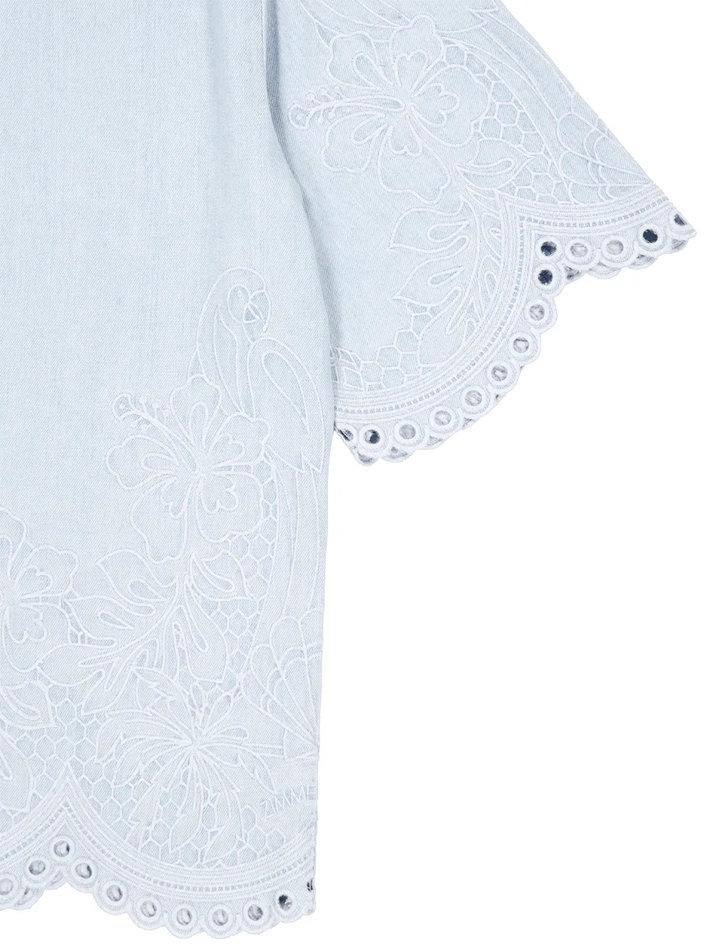  Zimmermann Daylight Floral-embroidered Denim Shirt - Blue 