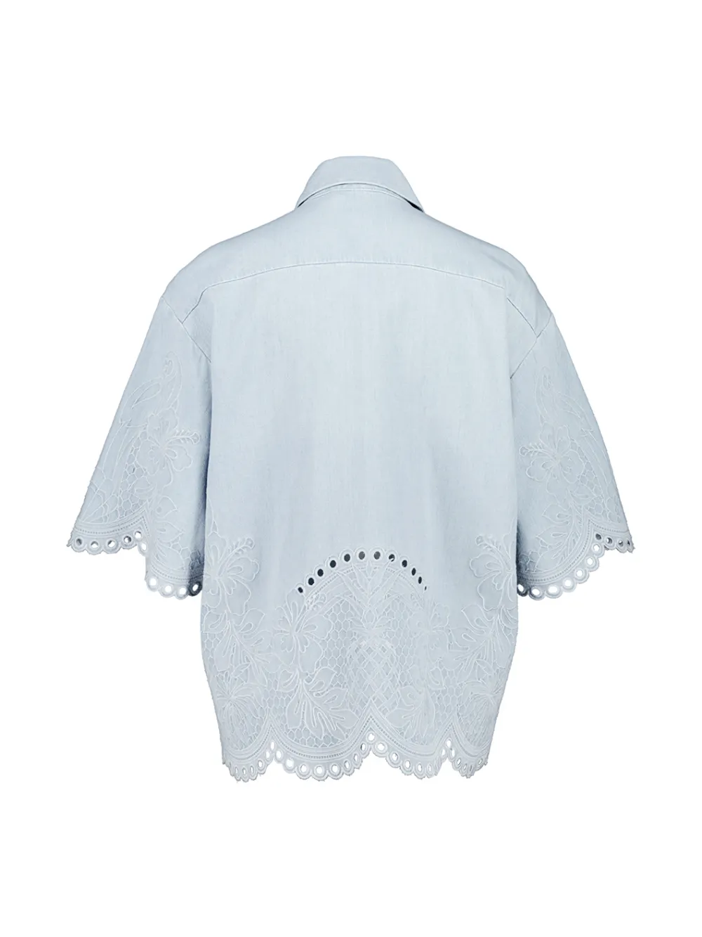  Zimmermann Daylight Floral-embroidered Denim Shirt - Blue 